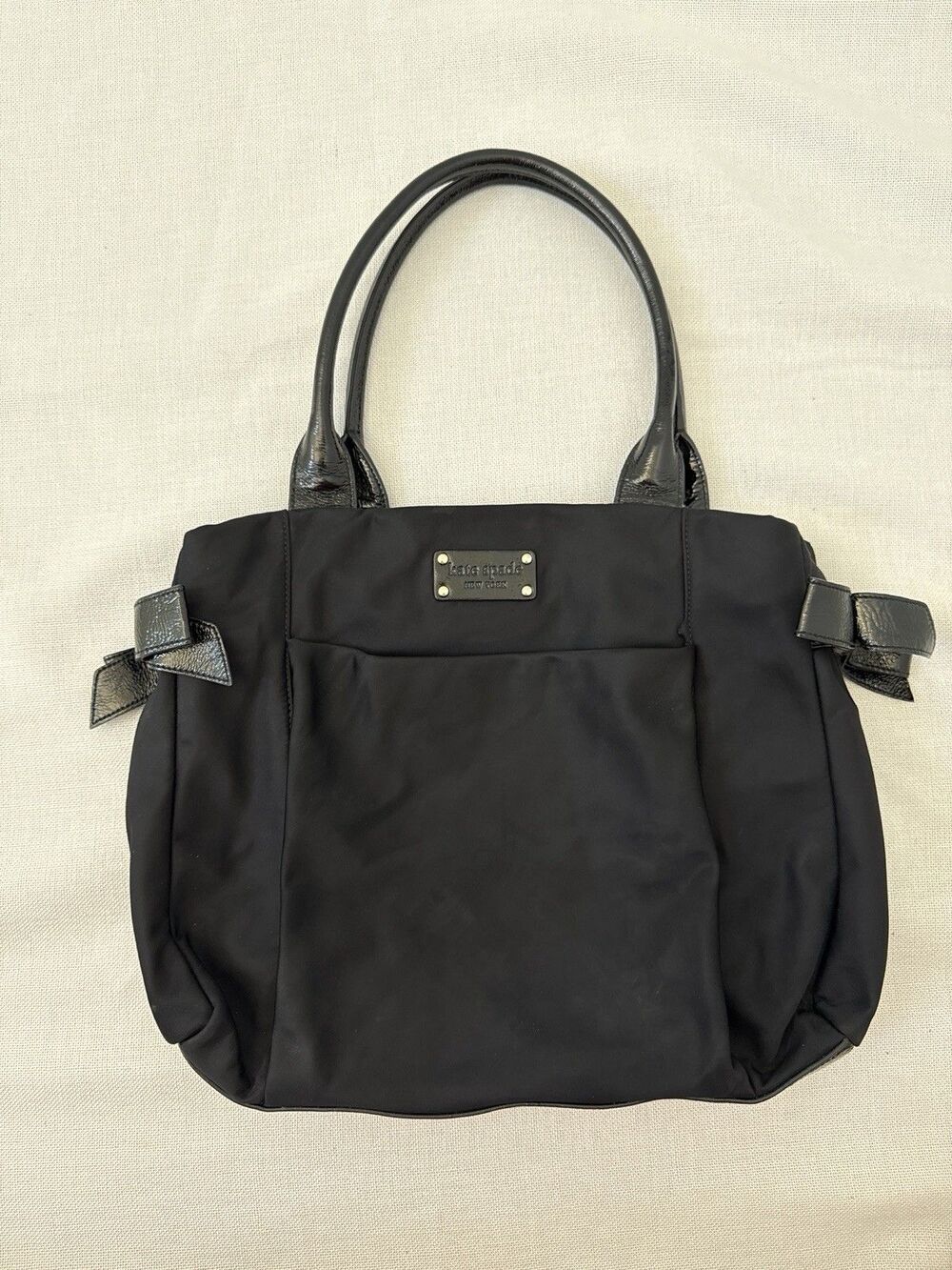 Kate Spade New York Black Satchel Top Handle Double Handles Gold Hardware